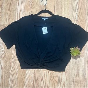 Charlotte Russe black cropped top Sz L
